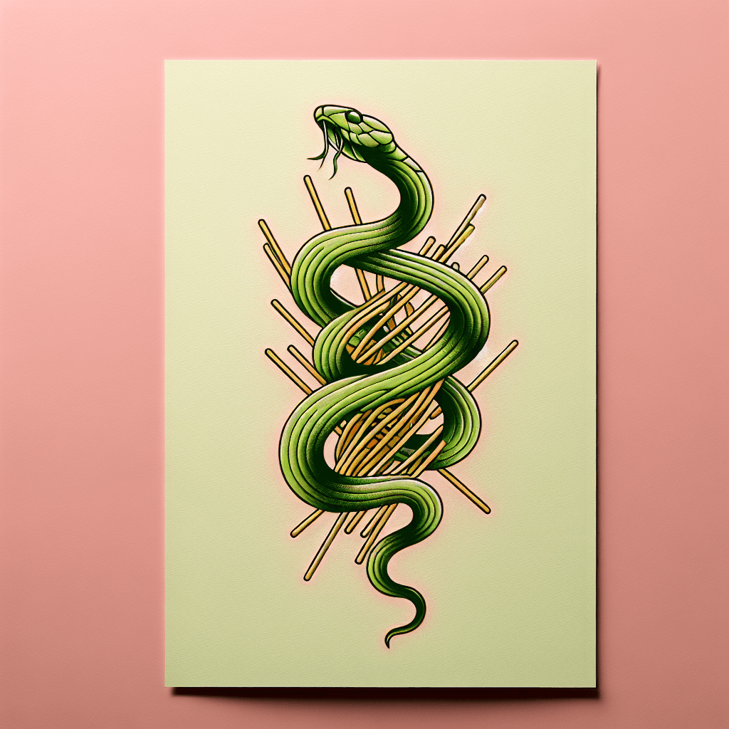 snake made of spaghetti